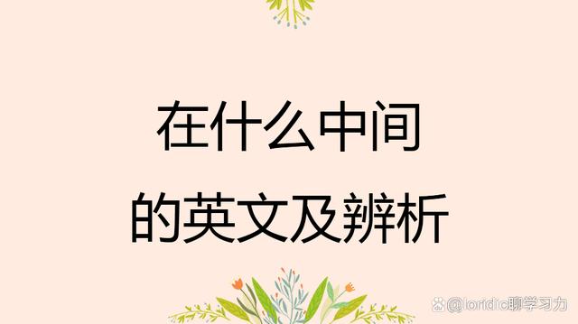 在什么中间?在什么中间用英语怎么说?(知乎)-第1张图片-汕团网 在什么中间?在什么中间用英语怎么说?(知乎)-第1张图片-汕团网