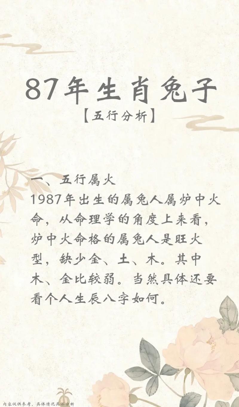87年五行属什么，87年五行属什么金木水火土？（今日头条已更新）-第6张图片-汕团网
